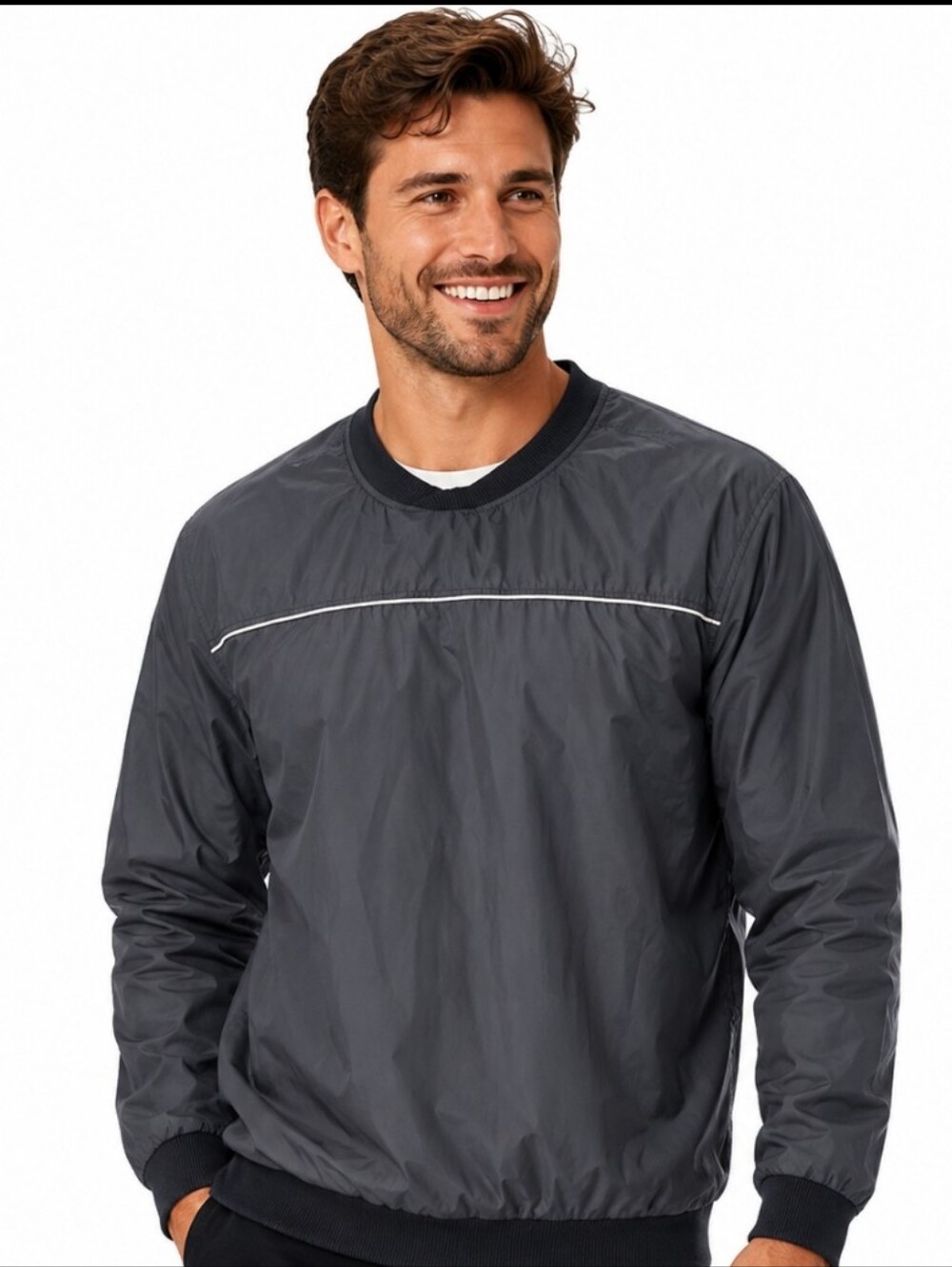 Men's Wedge Golf Pro Reversible Black and Beige V NeckWindbreaker ( SIZE: LARGE)